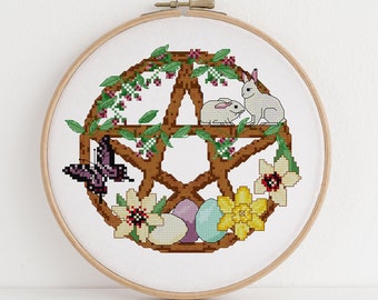Ostara Pentacle Cross Stitch Pattern