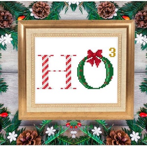Ho Ho Ho (cubed) Christmas Cross Stitch Pattern