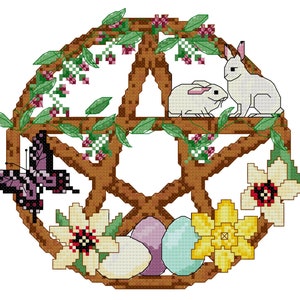 Ostara Pentacle Cross Stitch Pattern - Etsy
