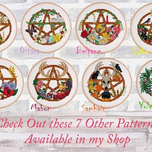 Yule Pentacle Pagan Cross Stitch Pattern image 3