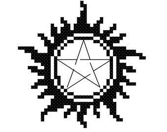 Small Anti Possession Symbol Supernatural Cross Stitch Pattern
