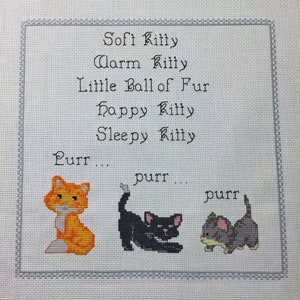 Soft Kitty Cross Stitch Pattern