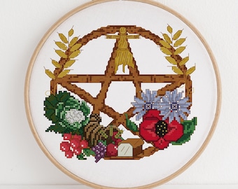 Lammas Pentacle Cross Stitch Pattern