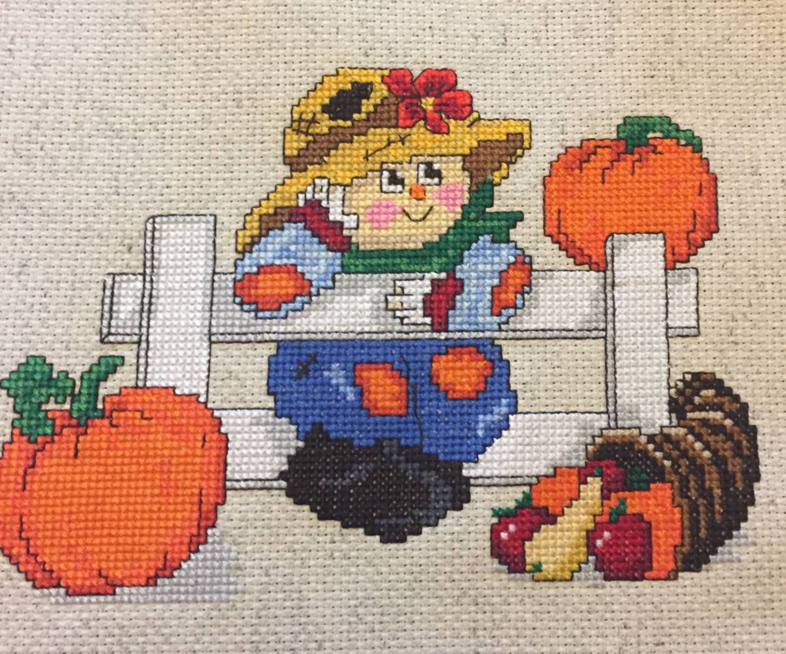Cute Scarecrow Cross Stitch Pattern Etsy