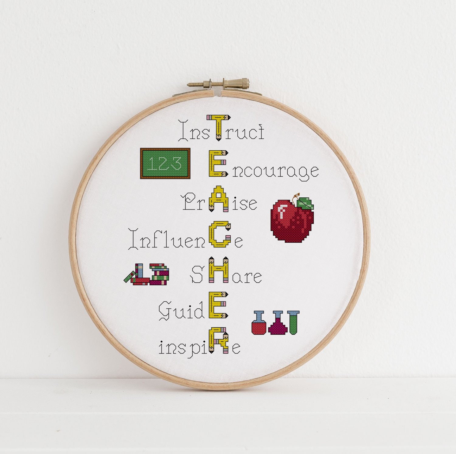 Teacher Appreciation Cross Stitch Pattern Etsy