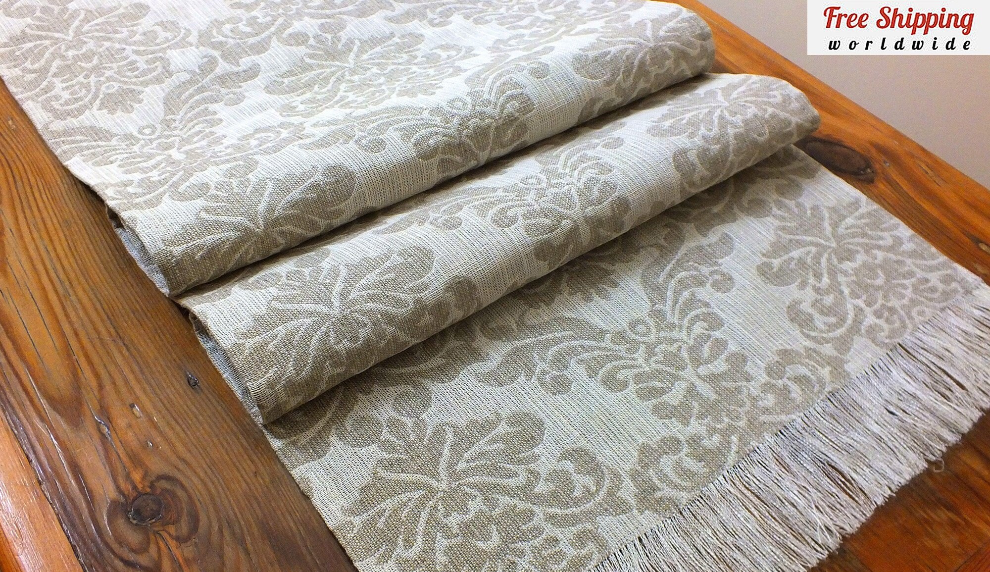 Linen Table Runner Grey White Extra Long Short Table Runner Etsy