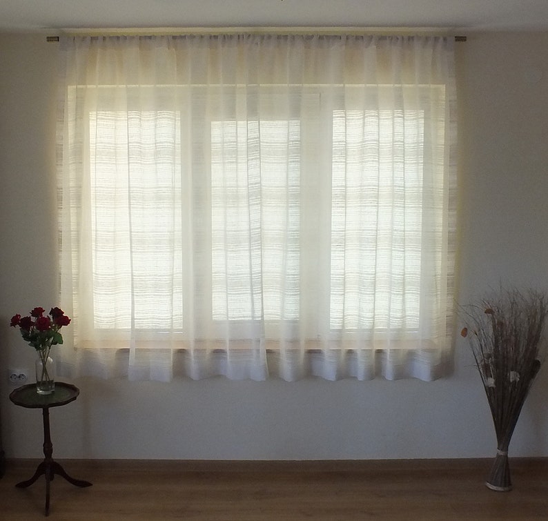 100% linen curtains Short net curtains Made to measure sheer | Etsy
