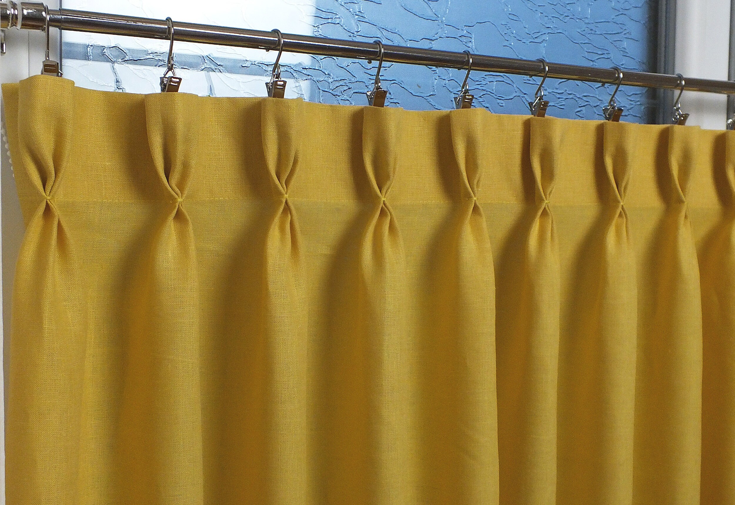 100 Linen Cafe Curtains Bathroom Window Pleated Curtains Etsy