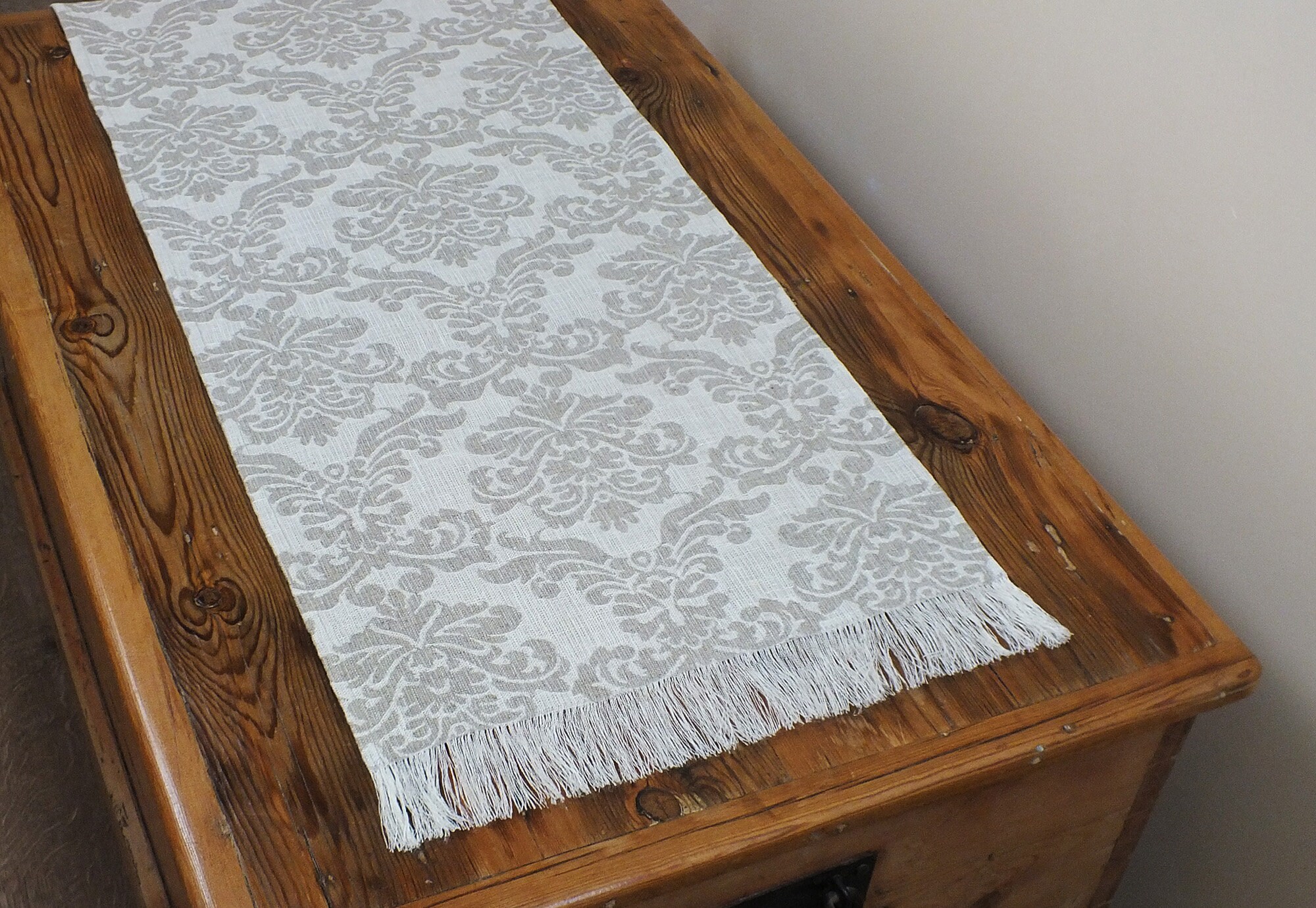 Linen Table Runner Grey White Extra Long Short Table Runner Etsy
