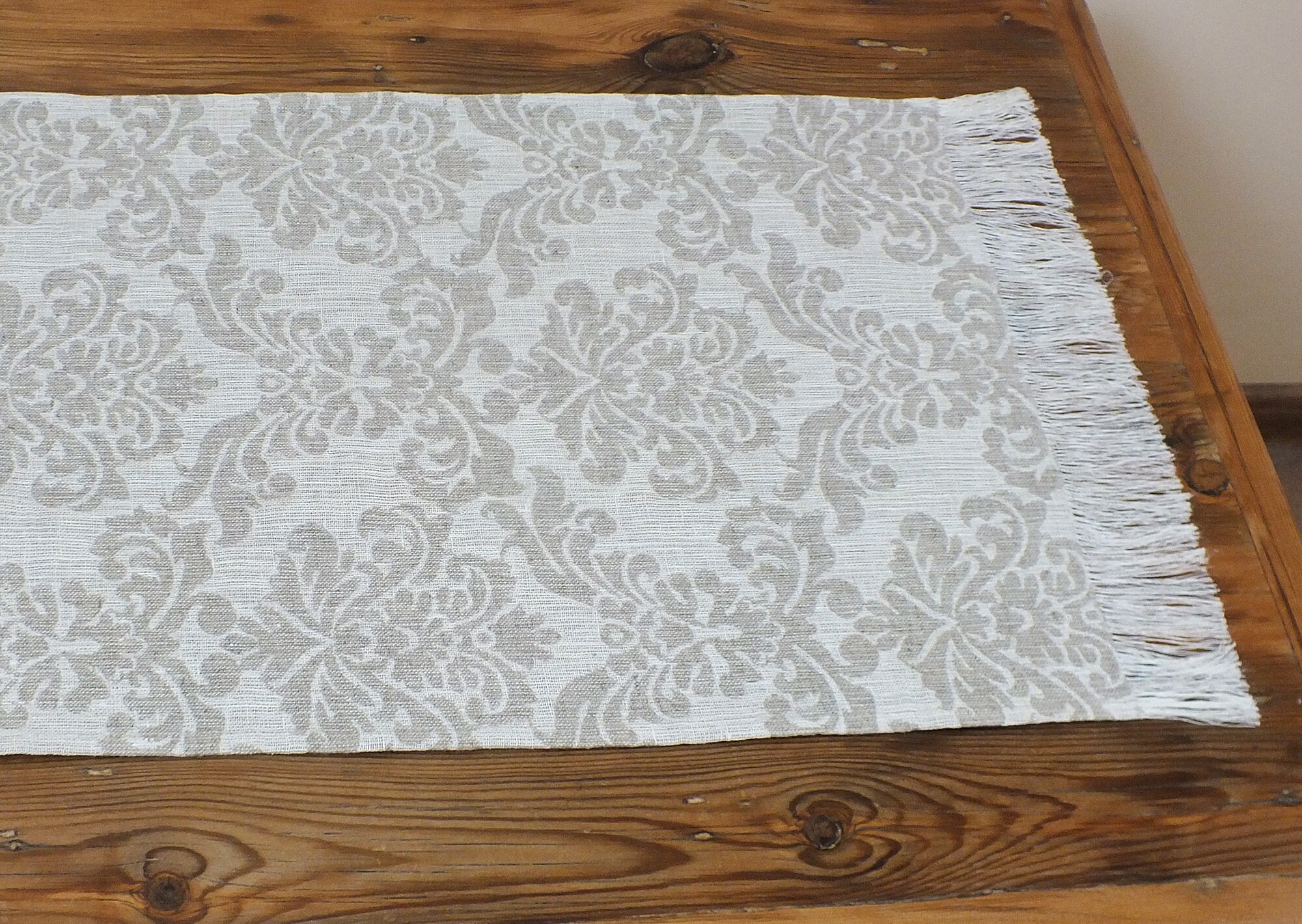 Linen Table Runner Grey White Extra Long Short Table Runner Etsy