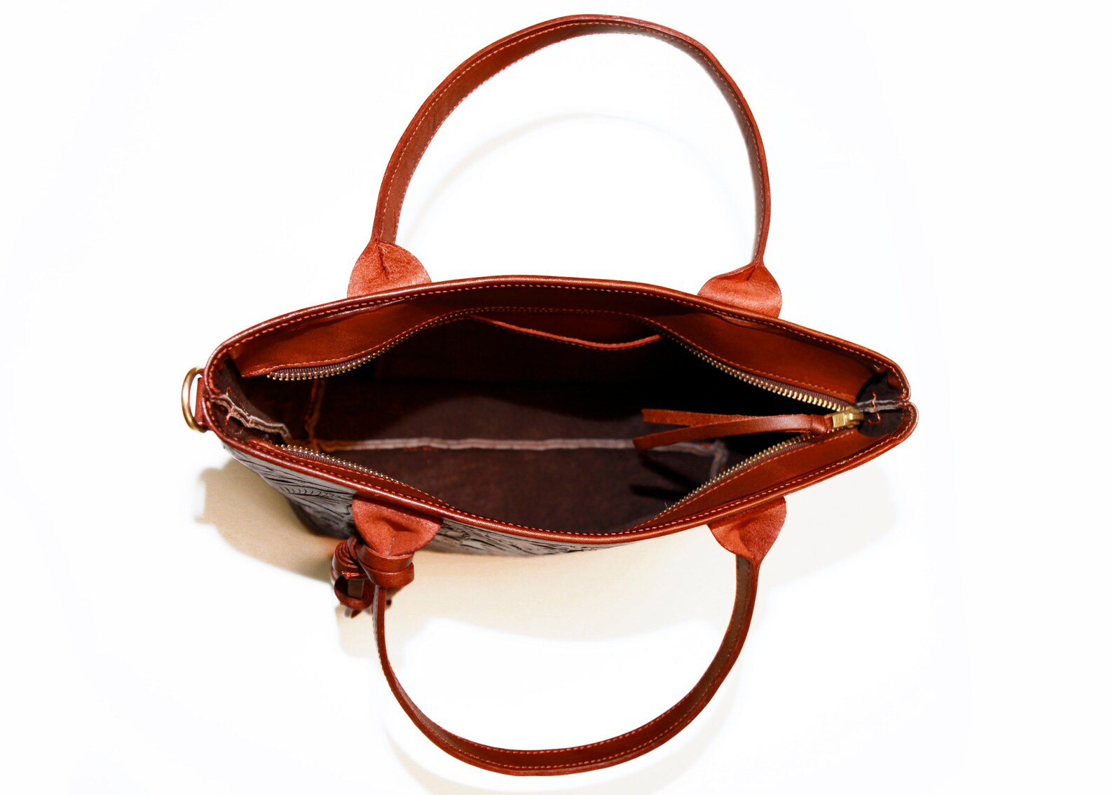 Brown Boughs  Hand-Tooled Bag