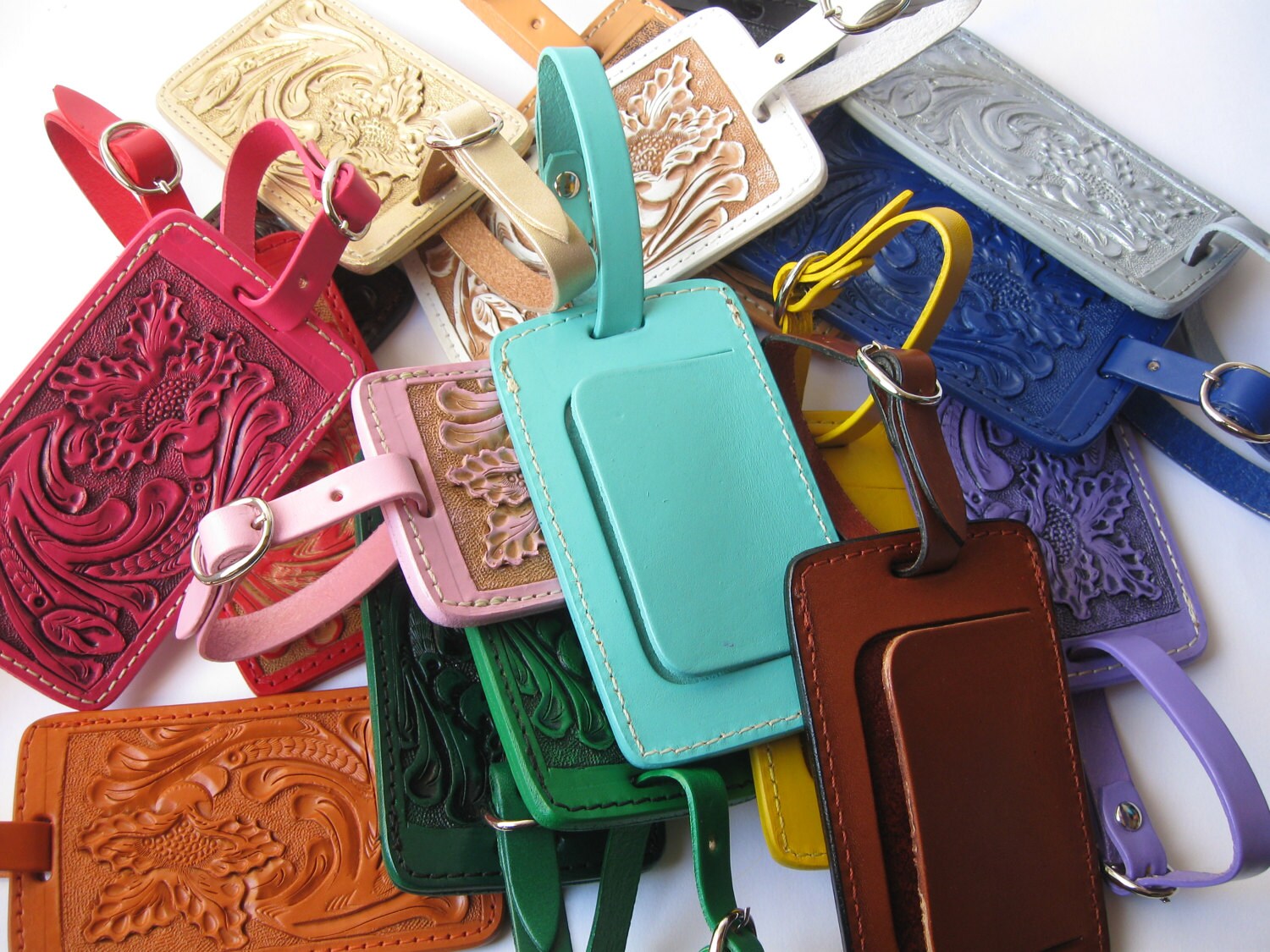 Luggage Tag/leather Luggage Tag/leather Tag/tooled Luggage Etsy