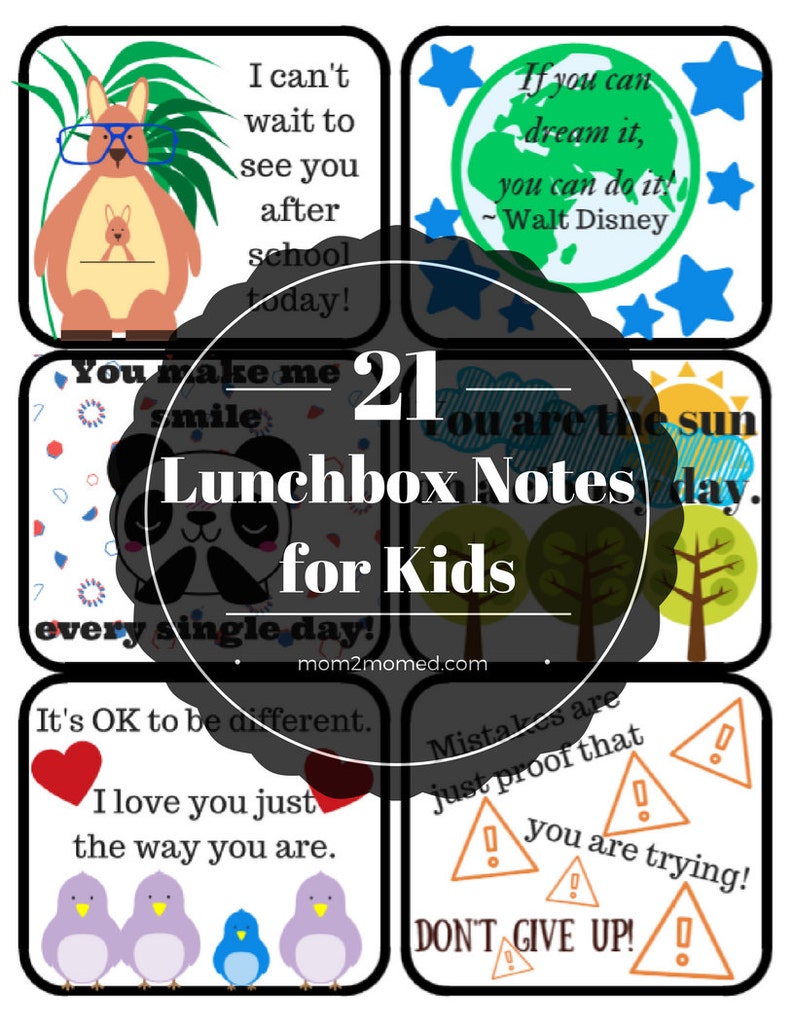 Lunchbox notes for kids 21 printable notes image 1