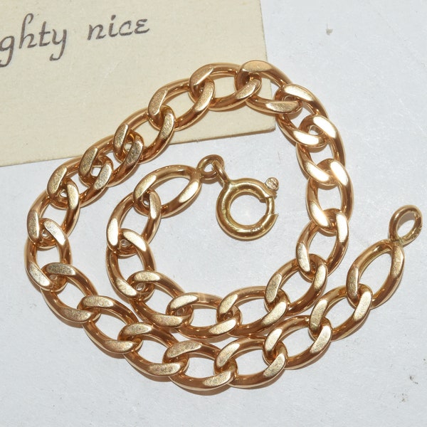 Vintage Solid 18K Gold Chain Curb Link Bracelet 13.1 grams 7" long