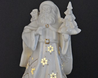 Lenox Florentine and Pearl Santa w/ Light Up Body 9  1/2" Tall Figure No Box