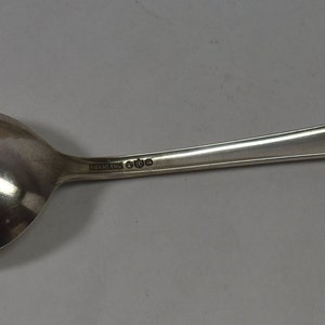 Antique English Sterling Silver Spoon 8 3/8 Long Fancy Repousse Floral Handle image 5