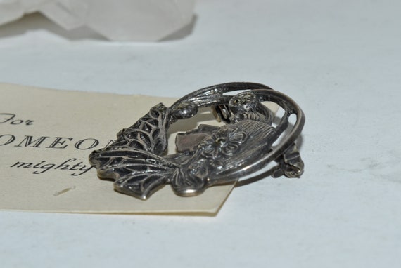 Vintage Art Nouveau Sterling Silver Marcasite Lad… - image 7