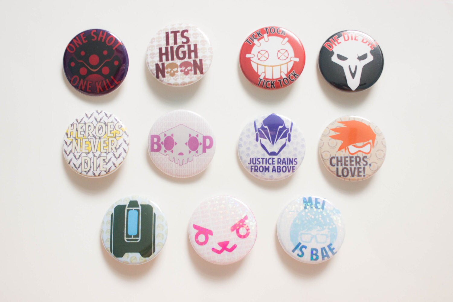 OVERWATCH 1.5 pinback buttons badges pins Mei Etsy