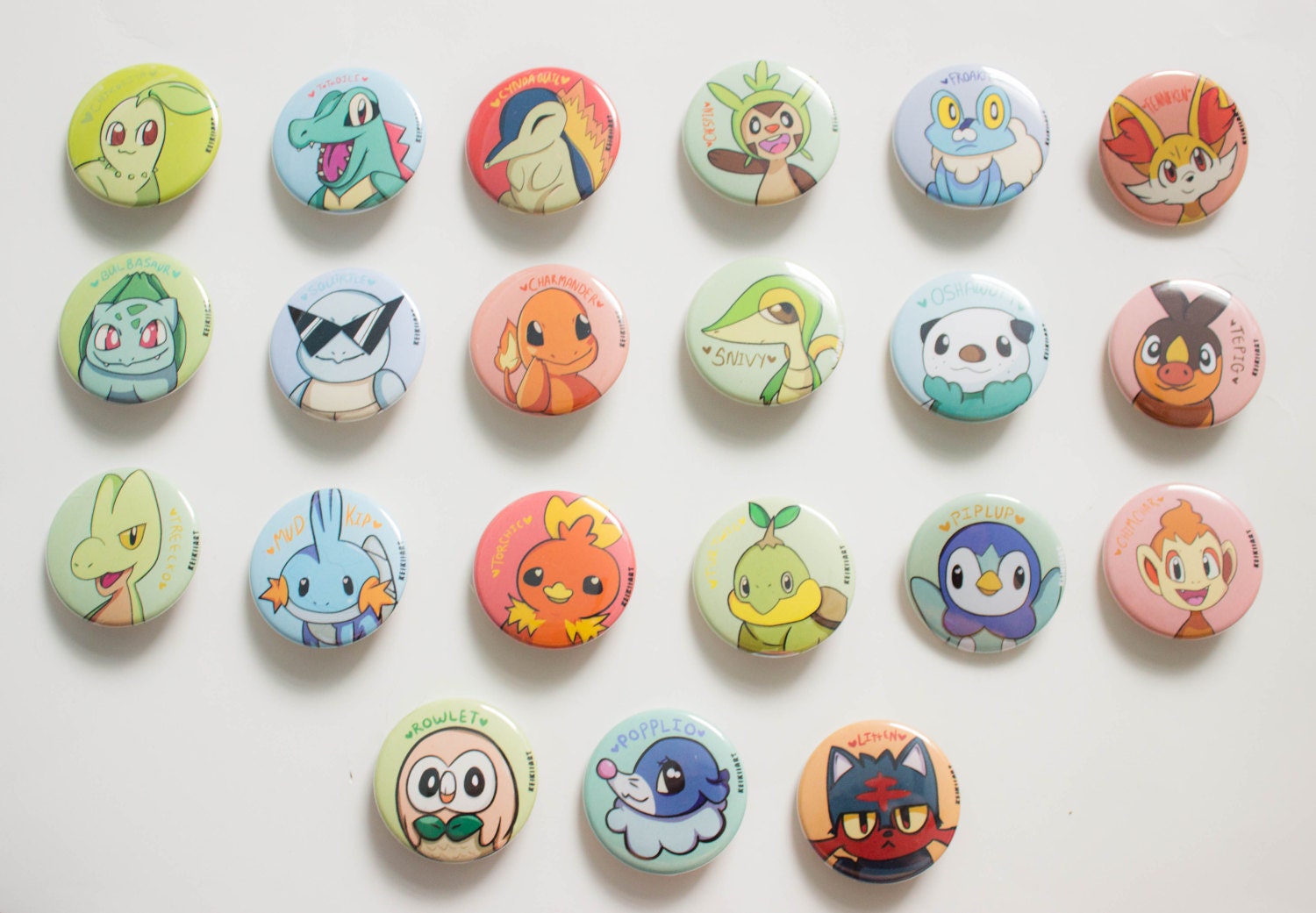 HOLOGRAPHIC Pokemon Start PinBack Badge Buttons All 21 | Etsy