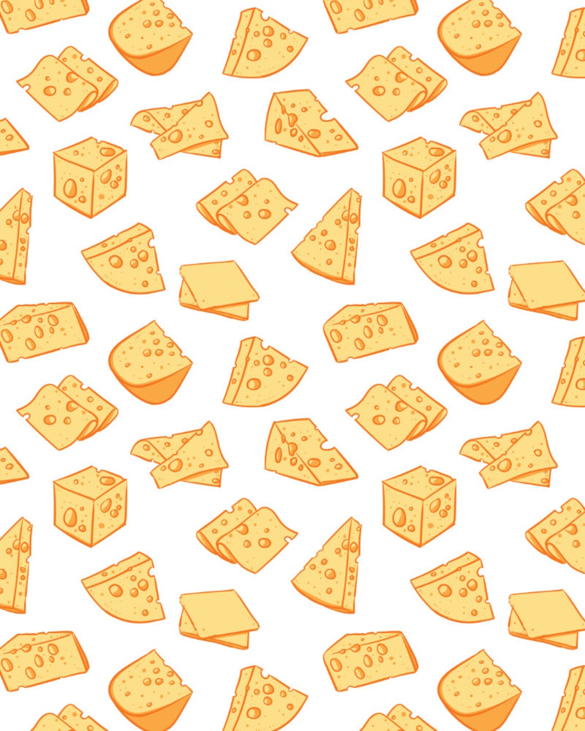80% off Sale Cheese Pattern Including Seamless EPS, JPG Hand Drawn