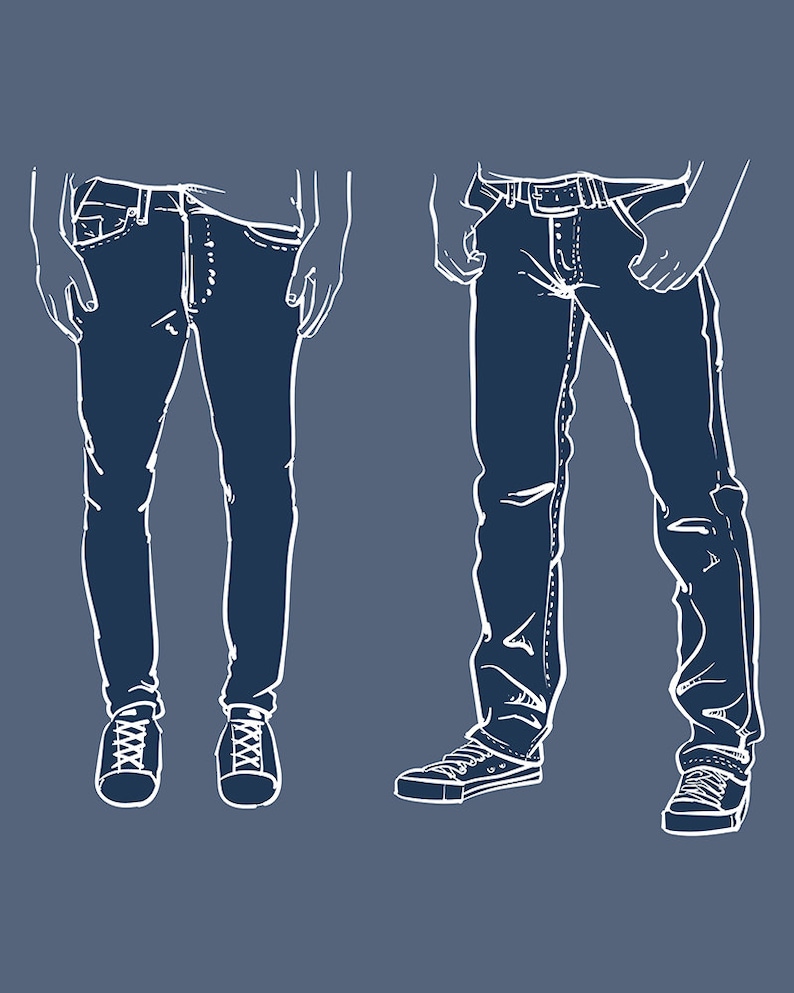 Джинсы с рисунком сзади мужские