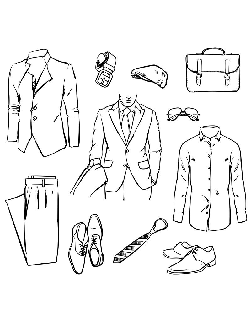 80 off Sale Handsome Business Man Suit. Office Uniform. Vector Sketch Illustration. Digital Clip Art EPS JPG Etsy