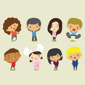80% Off Sale Cute cartoon boys and girls. Vector clip art illustration. Cartoon clipart. (EPS, JPG)