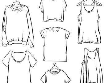 80% Off Sale Vector Woman clothing set outline clipart commercial use, vector graphics, digital clip art, digital images (EPS, JPG)