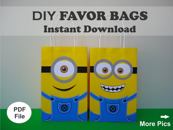 Minions Favor Bags/ Minions Goodie Bags/ Minions Gift Bags/ Minions Party Bags/ Minions Party/ Minions Birthday Theme/ Minions Invitations Il_570xn