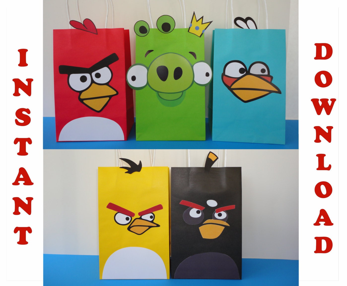 Angry Birds Favor Bags/ Angry Birds Birthday Theme / Angry | Etsy