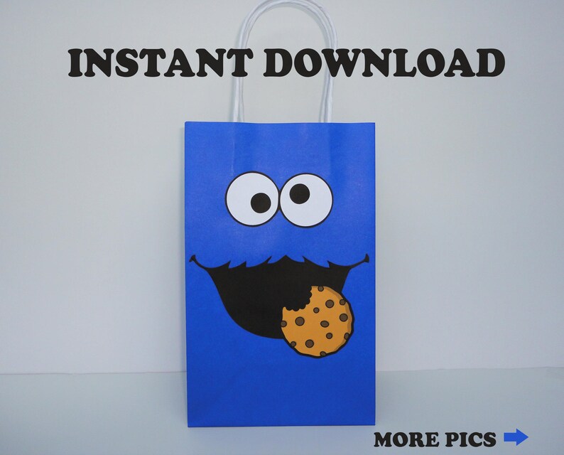 Cookie Monster Party Bags/ Cookie Monster Favor Bag/ Cookie Etsy