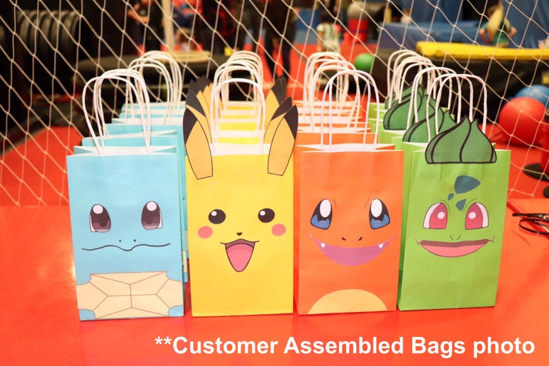 Pokemon Favor Bags/ Pokemon Party Bags/ Pokemon Birthday