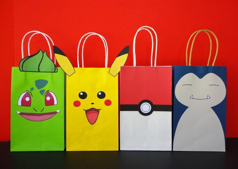 Pokemon Favor Bags/ Pokemon Party Bags/ Pokemon Birthday Party Etsy