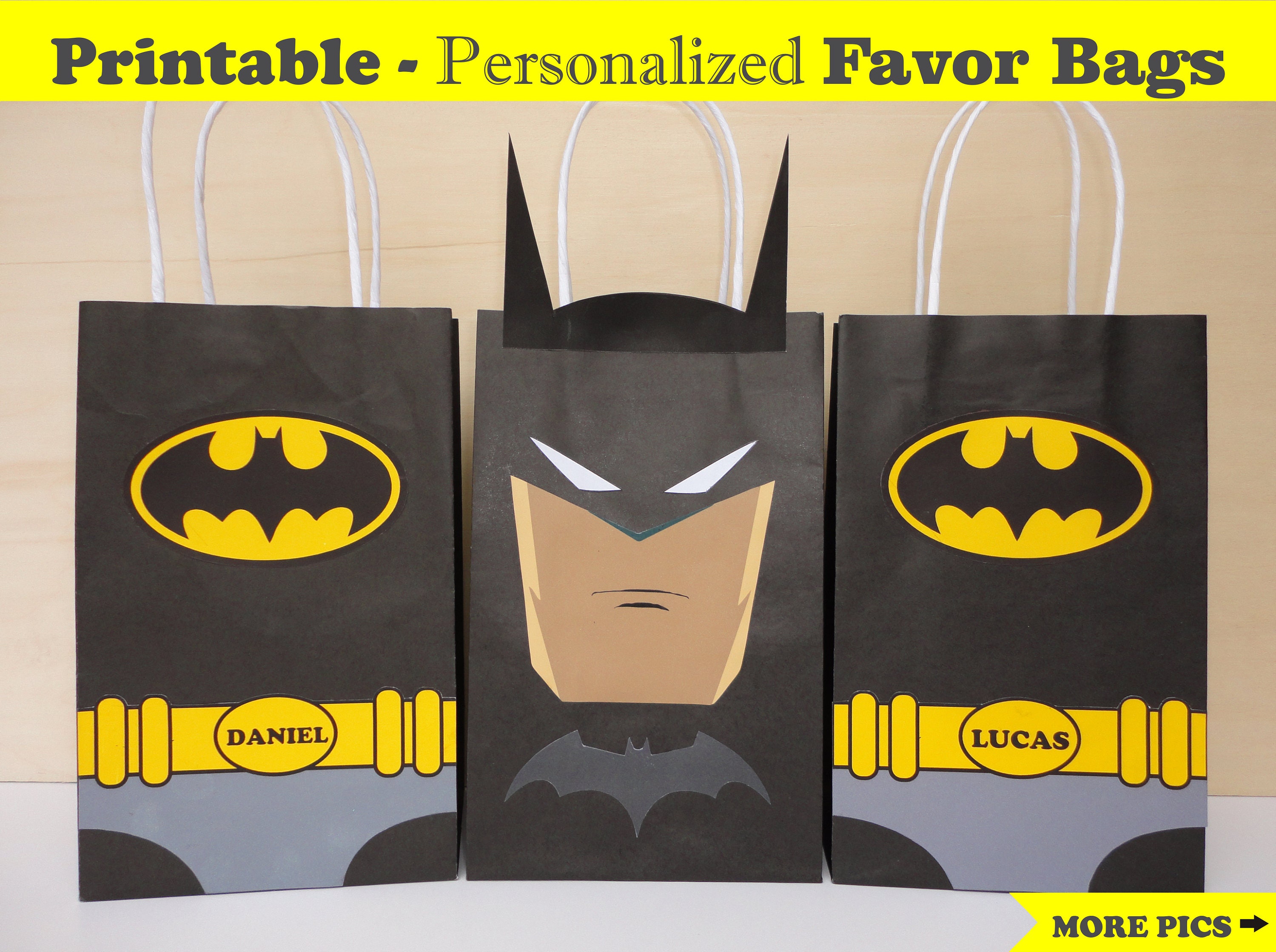 Batman Party Bags/ Batman FAVOR BAGS/ Batman Birthday Party Etsy