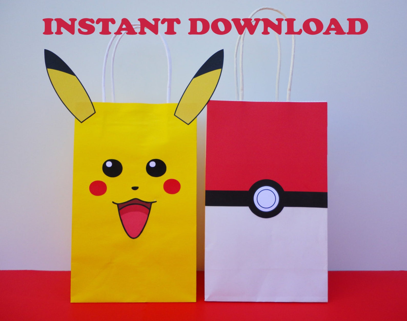 Pokemon Favor bags/ DIY Pokemon Party Bags/ Pokemon Birthday/ | Etsy