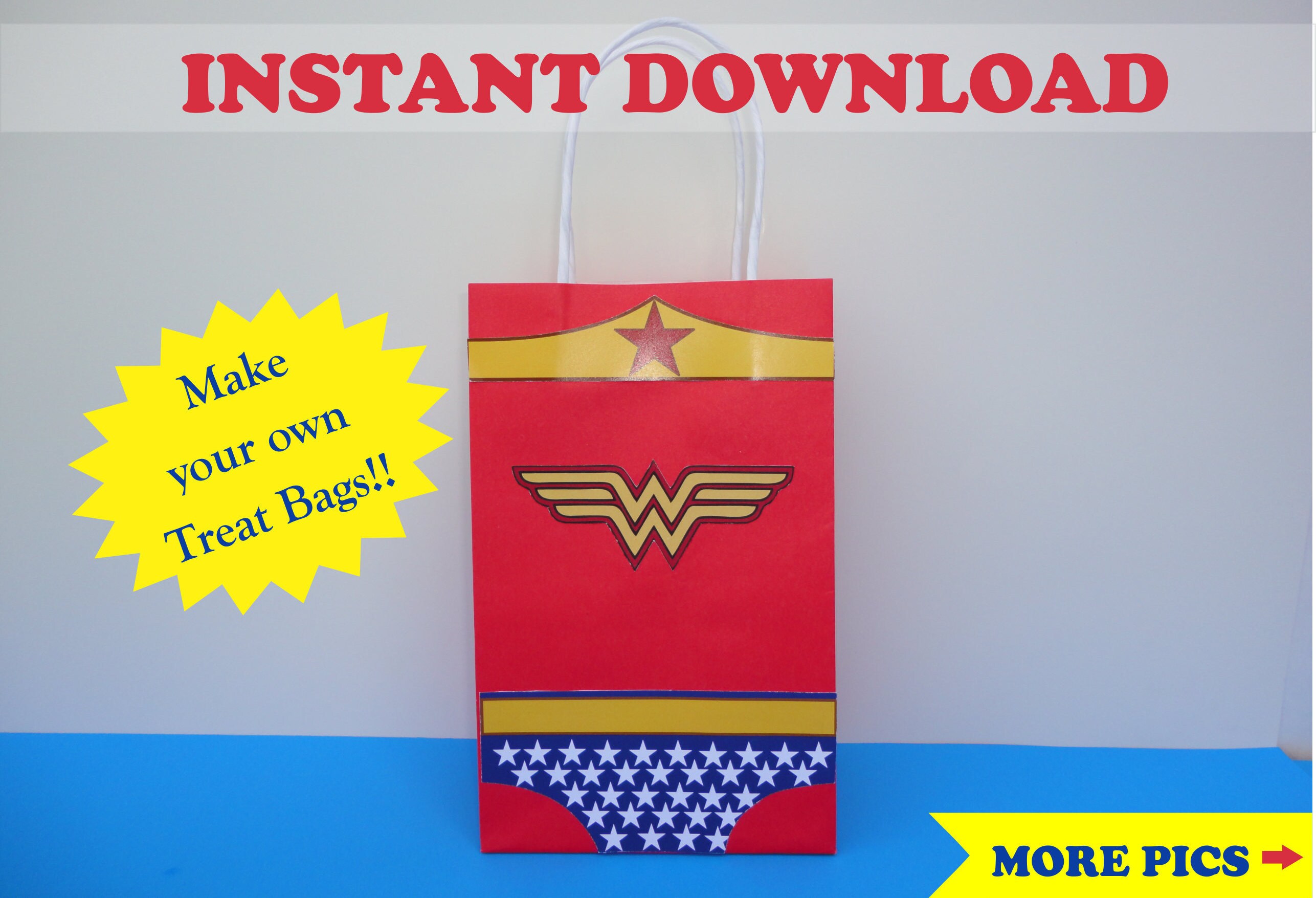 Wonder Woman FAVOR BAGS/ Wonder Woman Birthday/ Wonder Woman | Etsy