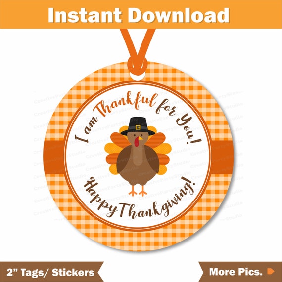 Thanksgiving Favor Tags/ Happy Thanksgiving labels/ Happy Thanksgiving/ Party/ DIY/ Printable/ Thanksgiving/ Favors/ Gifts/ stickers/ feast Il_570xn