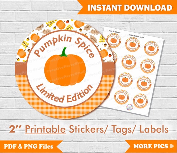 Pumpkin Spice/ Printable Pumpkin Spice Labels/ Pumpkin Spice Tags/ Pumpkin Spice Limited Edition Stickers/ Pumpkin Spice Everything/ Pumpkin Il_570xn