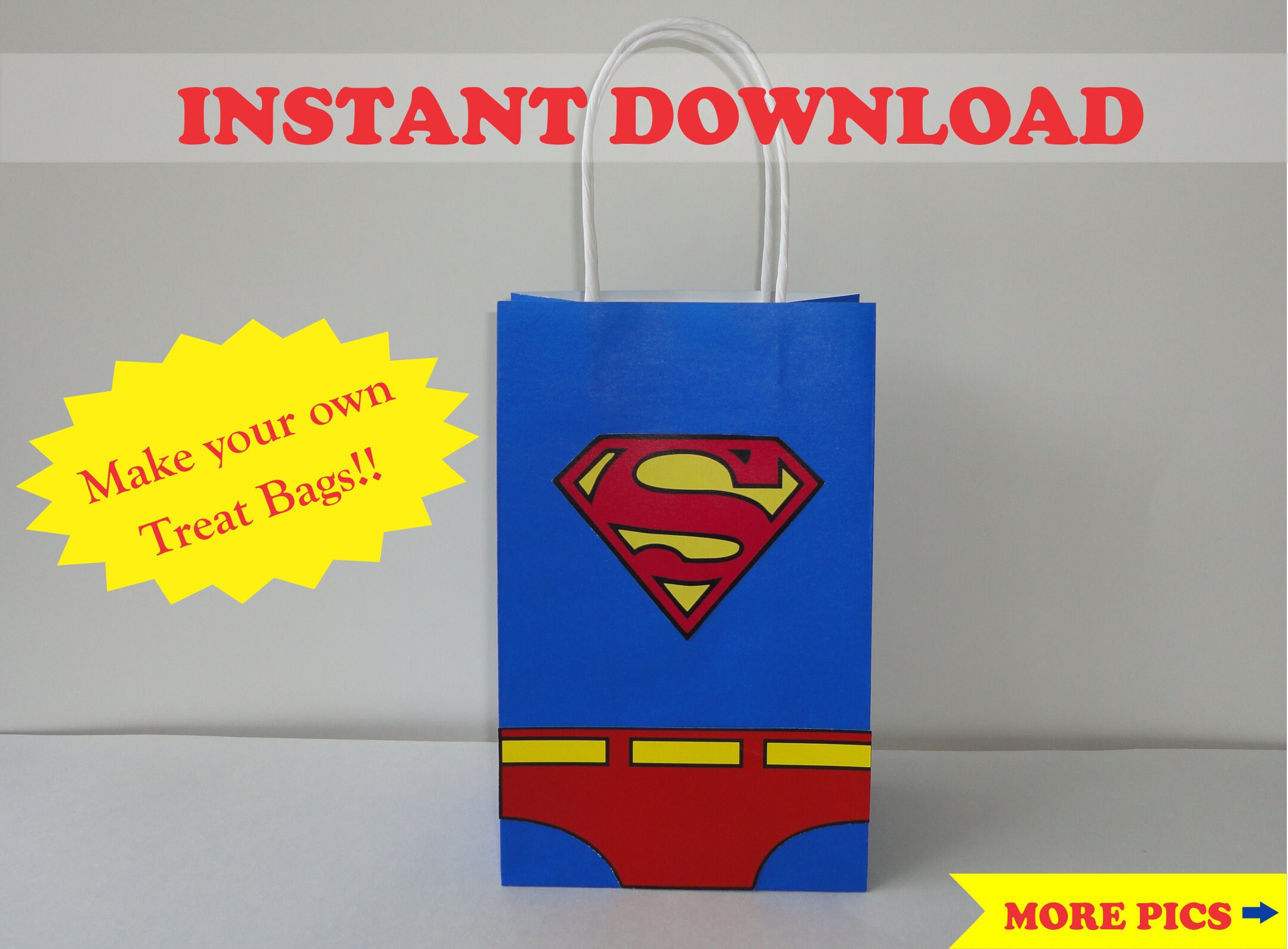 free download of superman logo and party bag
