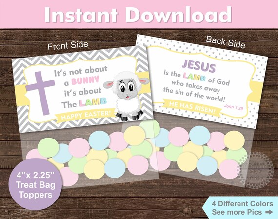 Christian Easter Treat Bags Toppers/ Easter Treat Bag Toppers/ Easter treat bags/ Easter treat bags for school/ Jesus Easter favors/ Easter Il_570xn