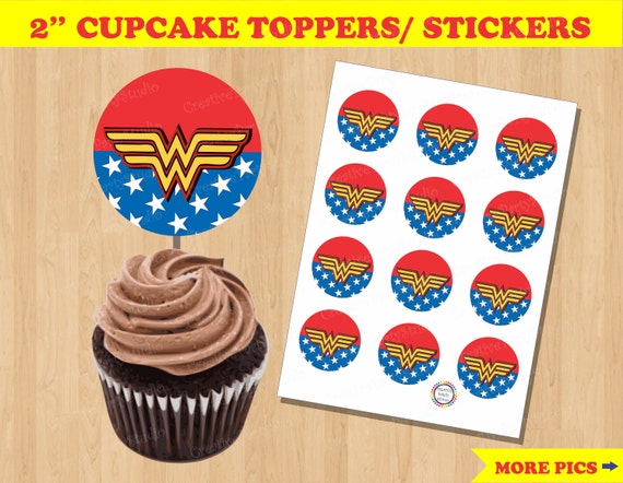 Wonder Woman Cupcake Toppers Wonder Woman Party Favors Wonder