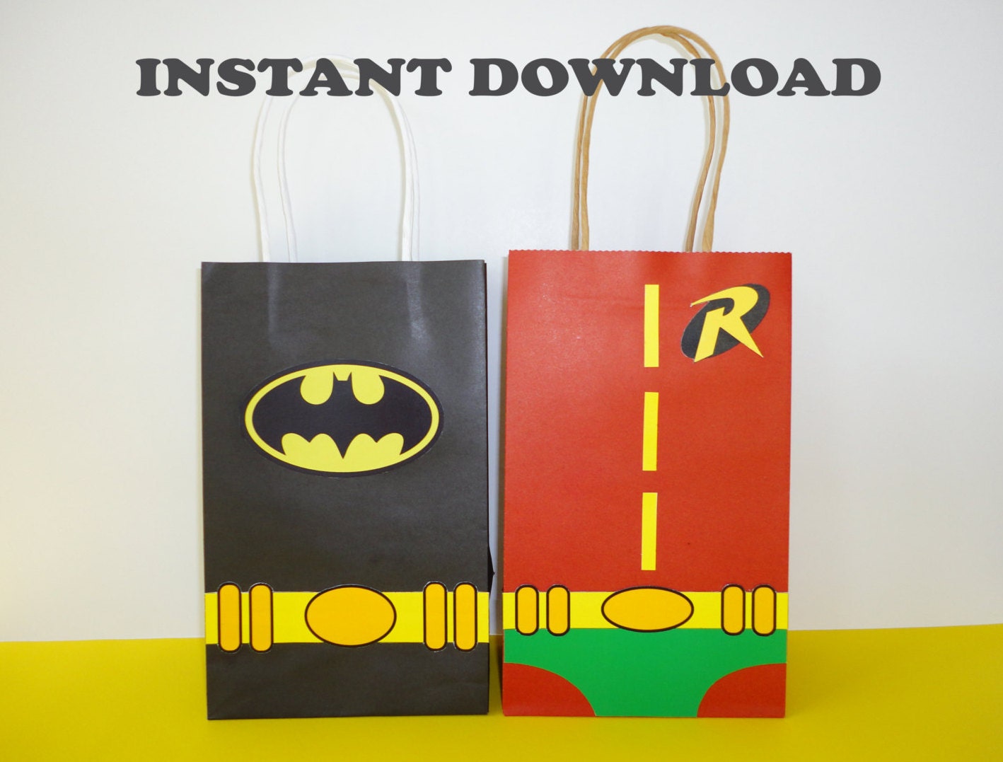 Printable Batman & Robin Favor Bags/ Birthday Party