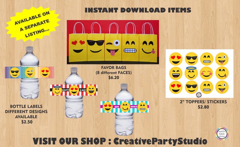 45 free printable emoji water bottle labels