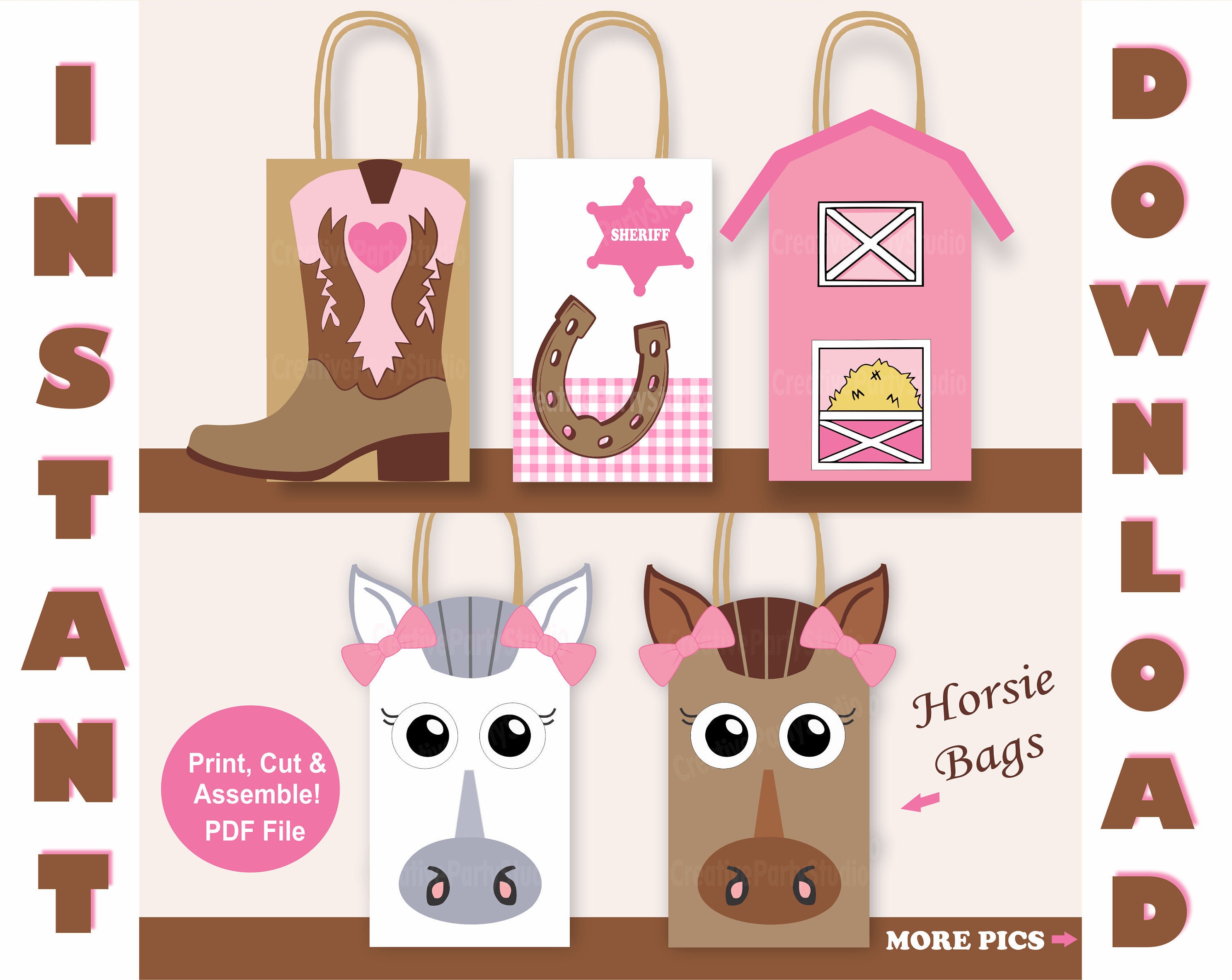Cowgirl Favor Bags/ Cowgirl Birthday/ Cowgirl Party Supplies/ Etsy