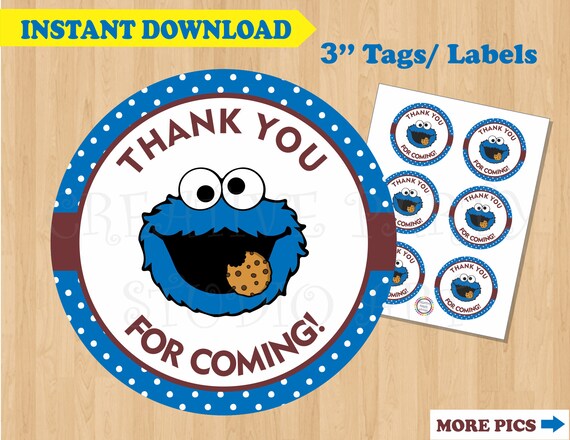 Cookie Monster Party Favor Labels/ Cookie Monster Birthday | Etsy
