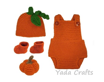 Pumpkin Halloween costume/ Newborn Pumpkin outfit /Pumpkin hat/ Newborn Photo prop/Pumpkin romper / Photo shoot/ Pumpkin Amigurumi / Toy