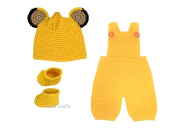 Crochet Lion outfit, Baby Lion Costume, Tiger hat, Halloween costume, Newborn Photo prop, Lion romper, Photo props, Newborn Lion costume