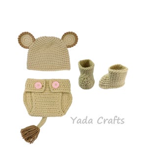 Crochet Lion hat outfit set, tiger hat and diaper cover, Lion baby outfit, Lion hat, Tiger baby, Halloween Costume, newborn Photo prop