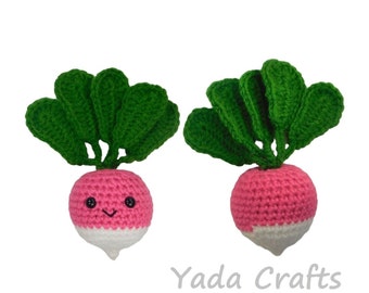 Crochet Radish | Stuffed Plush Amigurumi | Pretend Play Food | Vegetable | Rattle | Montessori | Sensory | kid gift| tree Christmas ornament