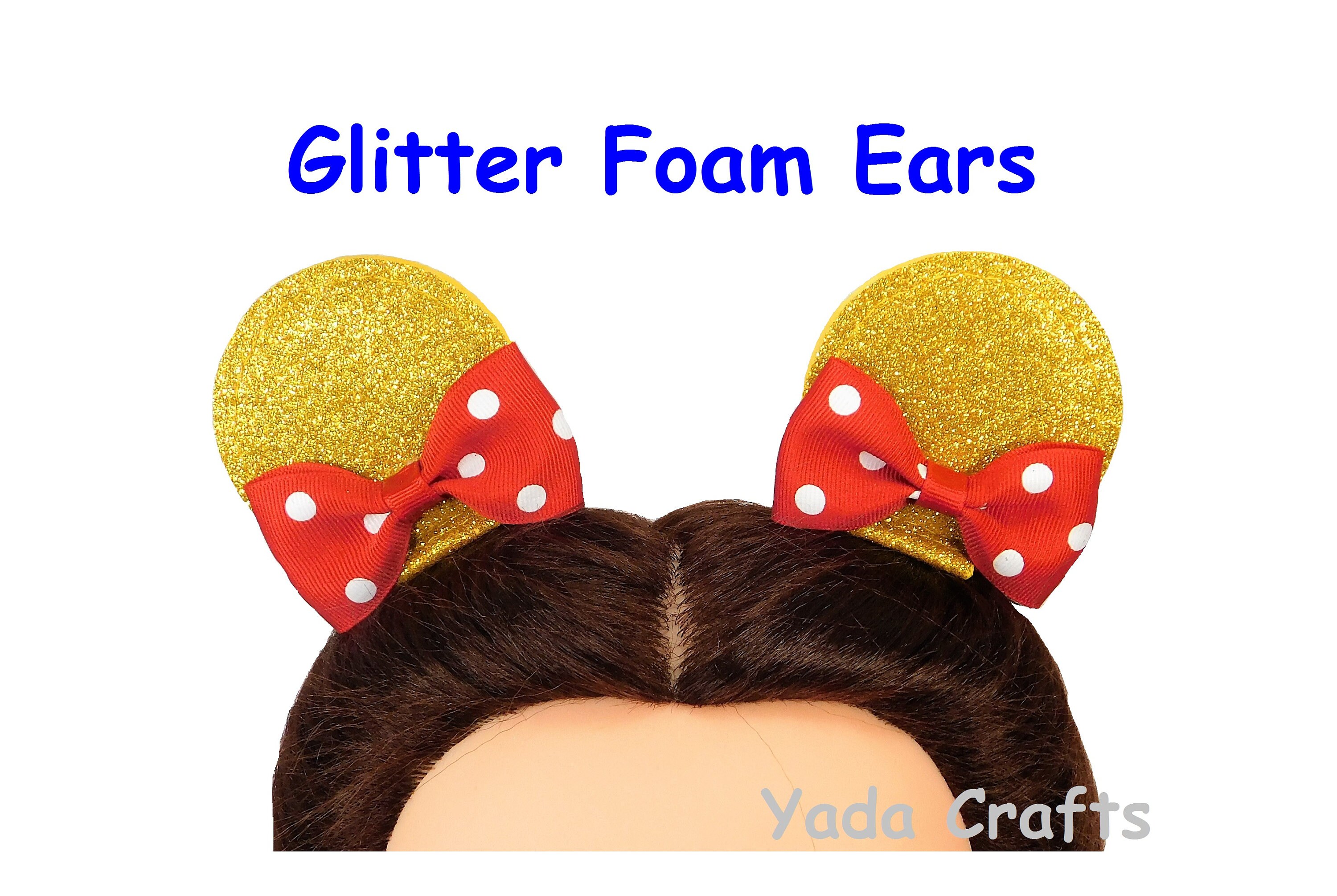 Sparkle Gold Glitter Mouse Ears/Mouse Ears Hair Clips/Red Etsy